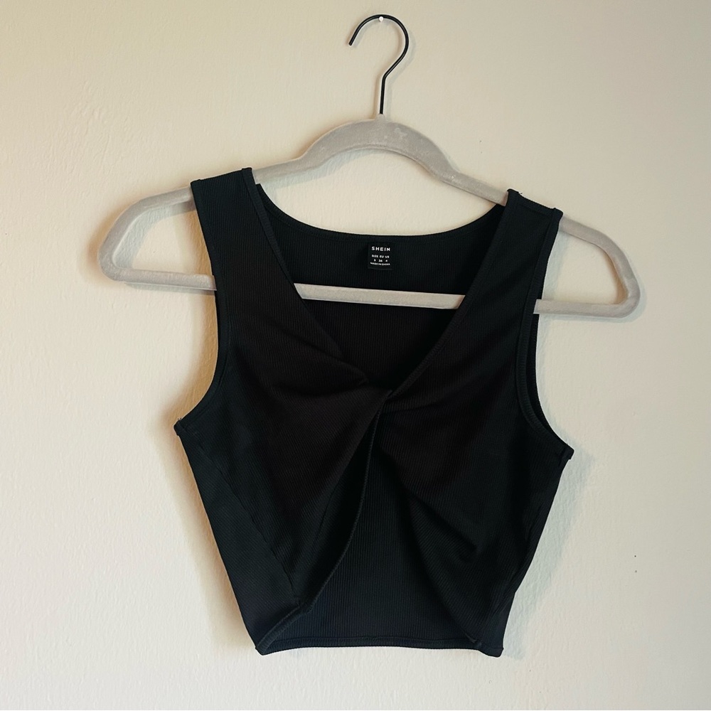 Black Twist Crop Top